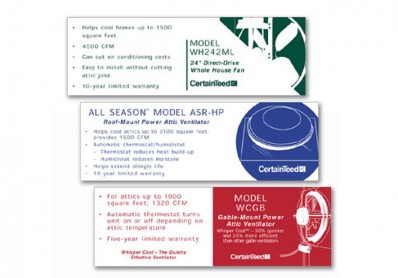 Packaging: Bin Tags, CertainTeed